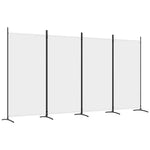 4-Panel Room Divider White 346cm Fabric | HomeAndLiving