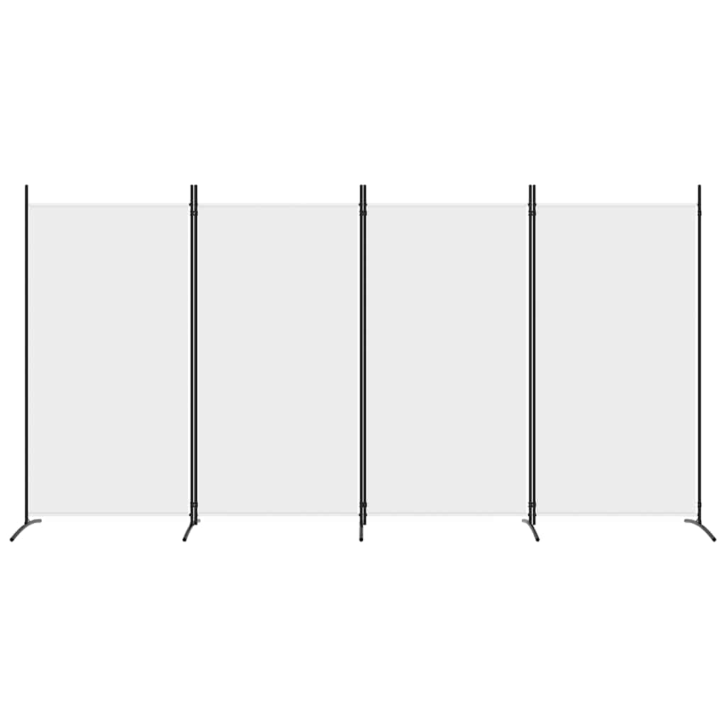 4-Panel Room Divider White 346cm Fabric | HomeAndLiving