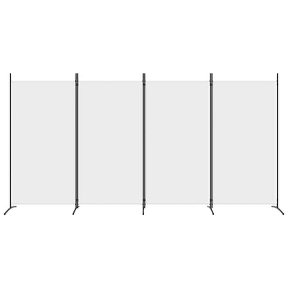 4-Panel Room Divider White 346cm Fabric | HomeAndLiving