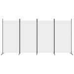 4-Panel Room Divider White 346cm Fabric | HomeAndLiving