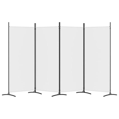 4-Panel Room Divider White 346cm Fabric | HomeAndLiving