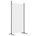 4-Panel Room Divider White 346cm Fabric | HomeAndLiving