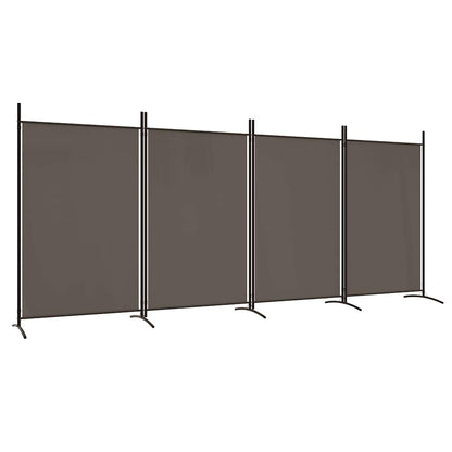 4-Panel Room Divider Anthracite Fabric 346cm | HomeAndLiving