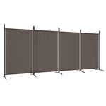 4-Panel Room Divider Anthracite Fabric 346cm | HomeAndLiving