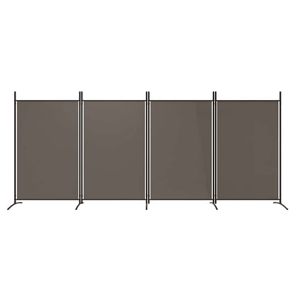 4-Panel Room Divider Anthracite Fabric 346cm | HomeAndLiving