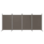 4-Panel Room Divider Anthracite Fabric 346cm | HomeAndLiving