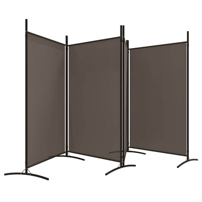 4-Panel Room Divider Anthracite Fabric 346cm | HomeAndLiving