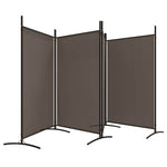 4-Panel Room Divider Anthracite Fabric 346cm | HomeAndLiving