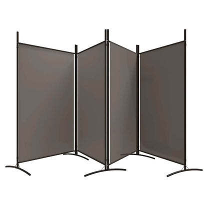 4-Panel Room Divider Anthracite Fabric 346cm | HomeAndLiving