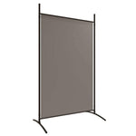 4-Panel Room Divider Anthracite Fabric 346cm | HomeAndLiving