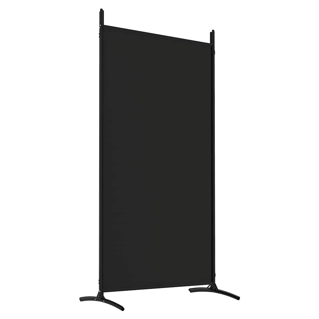 4-Panel Room Divider Black 346cm Fabric | HomeAndLiving