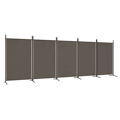 5-Panel Room Divider Anthracite 433cm Fabric | HomeAndLiving