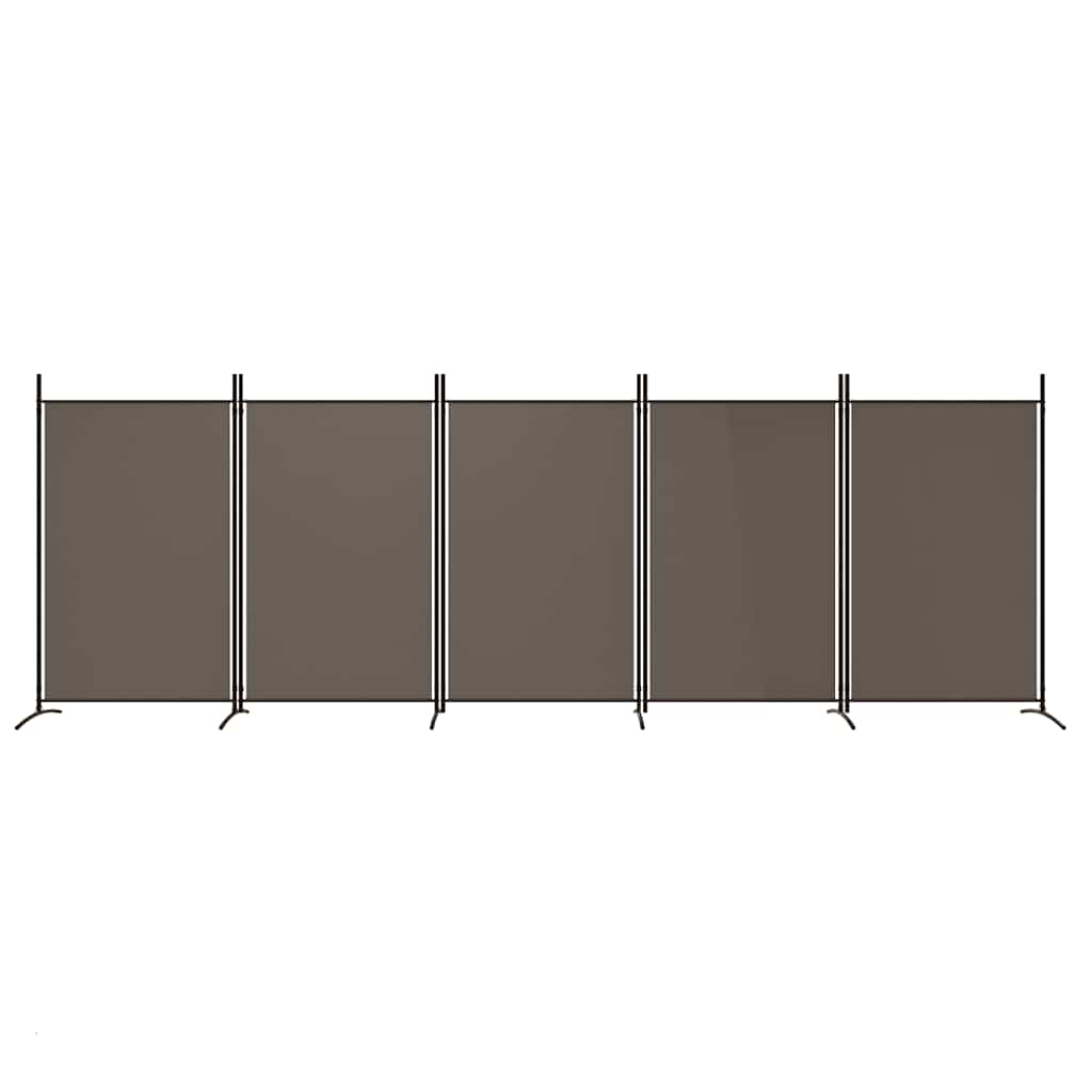 5-Panel Room Divider Anthracite 433cm Fabric | HomeAndLiving