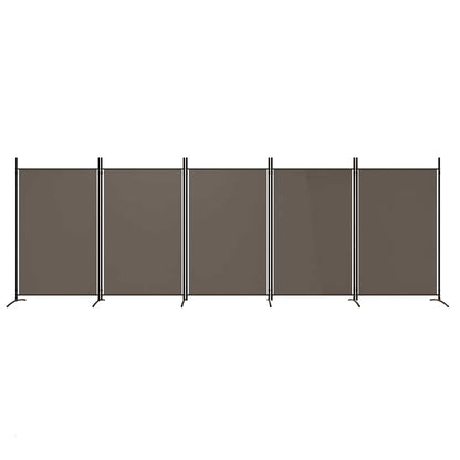 5-Panel Room Divider Anthracite 433cm Fabric | HomeAndLiving