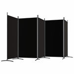 5-Panel Room Divider Black 433cm Fabric | HomeAndLiving