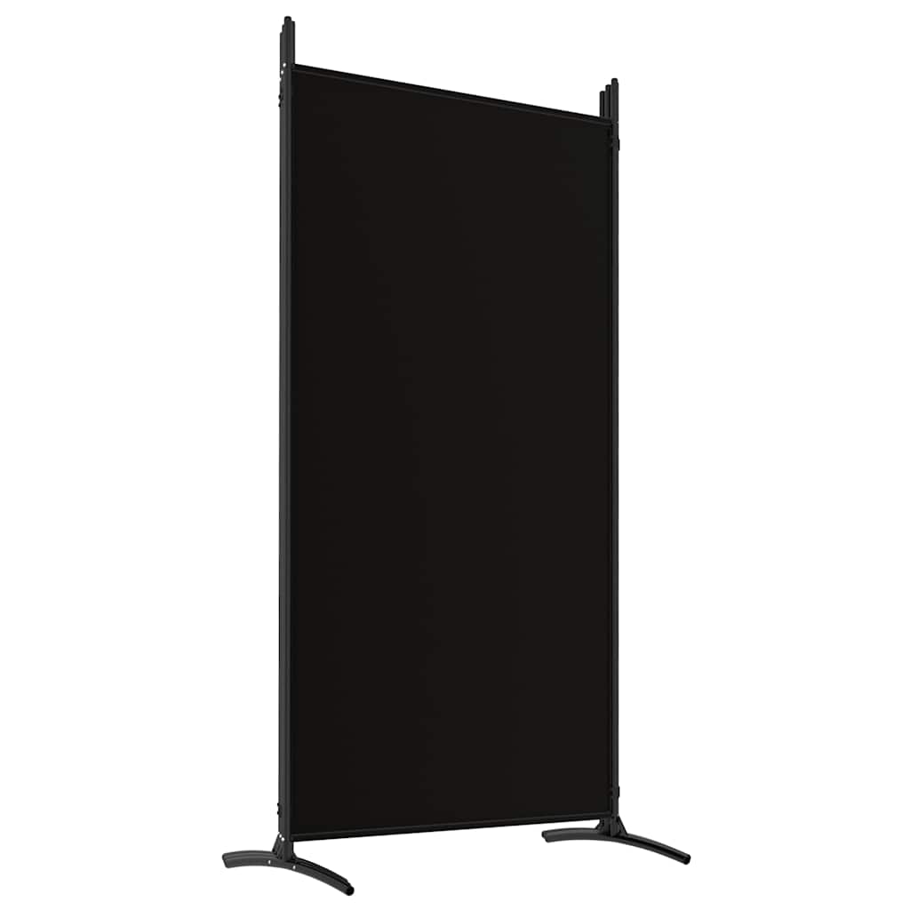 5-Panel Room Divider Black 433cm Fabric | HomeAndLiving