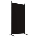 5-Panel Room Divider Black 433cm Fabric | HomeAndLiving