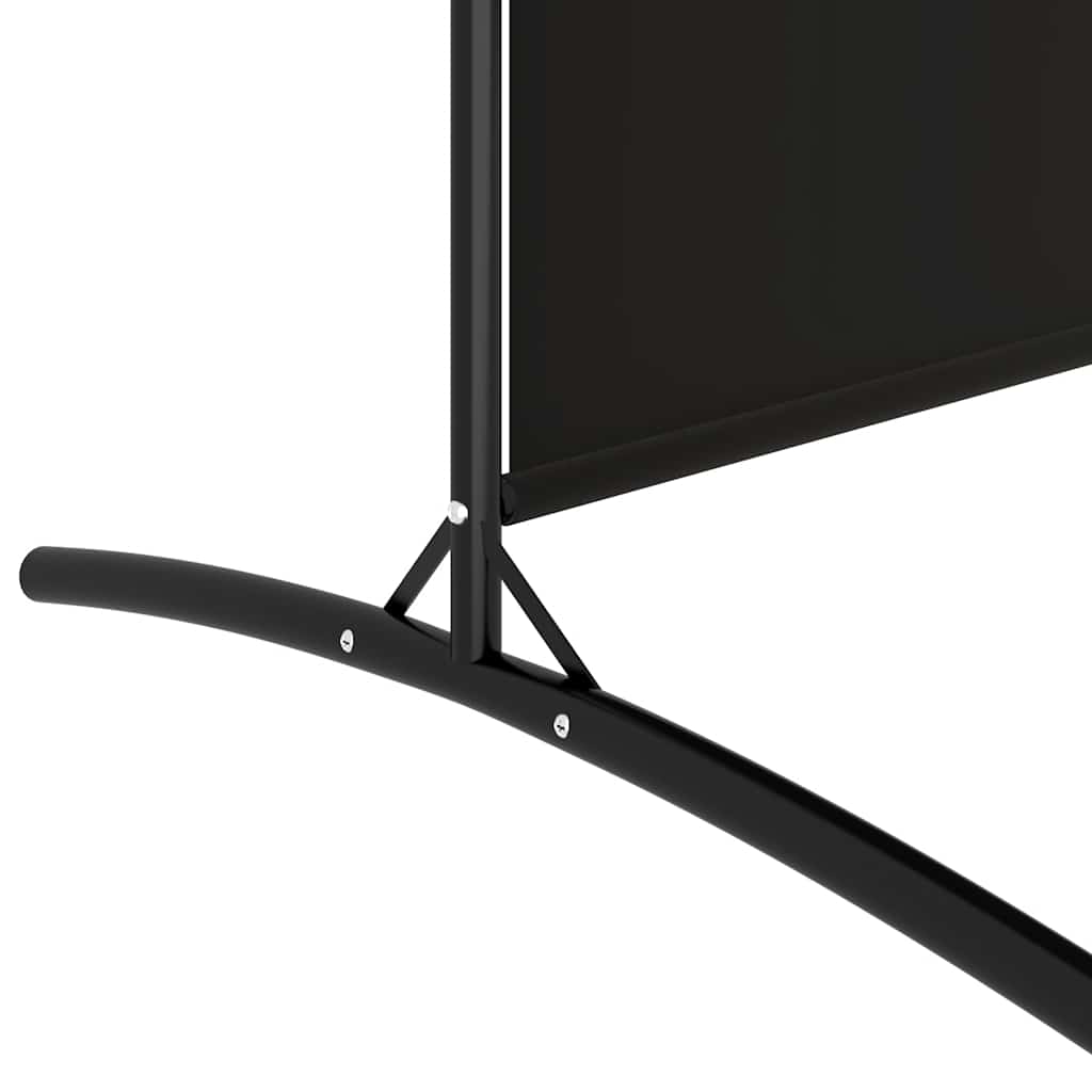 5-Panel Room Divider Black 433cm Fabric | HomeAndLiving
