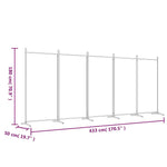 5-Panel Room Divider Black 433cm Fabric | HomeAndLiving