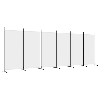 6 Panel Room Divider 520cm Fabric White | HomeAndLiving