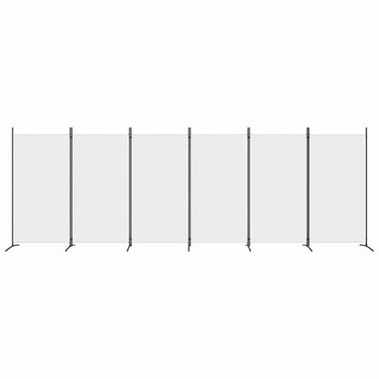 6 Panel Room Divider 520cm Fabric White | HomeAndLiving