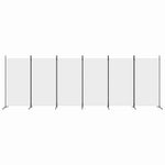 6 Panel Room Divider 520cm Fabric White | HomeAndLiving