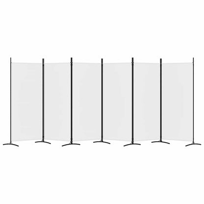 6 Panel Room Divider 520cm Fabric White | HomeAndLiving