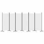 6 Panel Room Divider 520cm Fabric White | HomeAndLiving