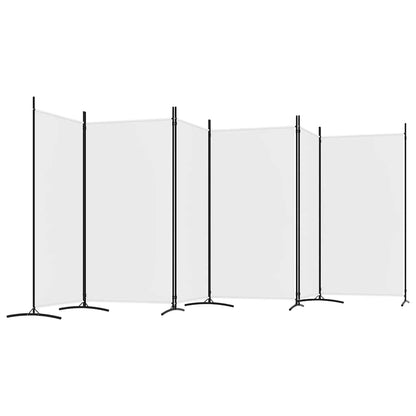 6 Panel Room Divider 520cm Fabric White | HomeAndLiving