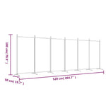 6 Panel Room Divider 520cm Fabric White | HomeAndLiving
