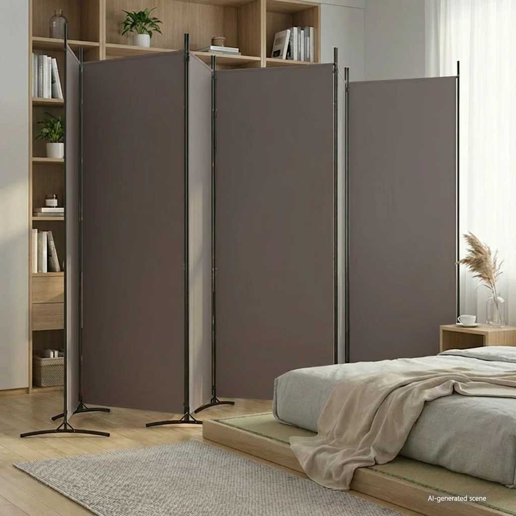 6-Panel Room Divider 520cm Anthracite | HomeAndLiving