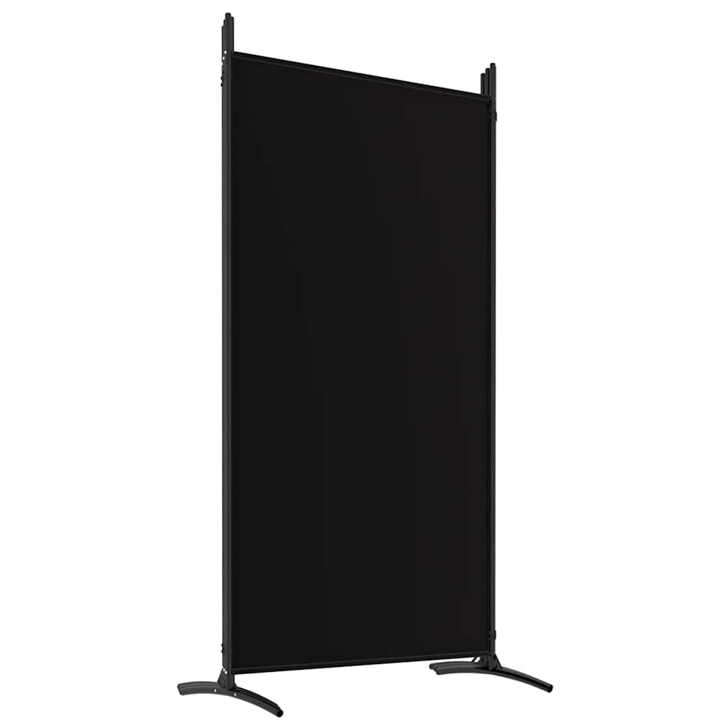 6-Panel Room Divider Black 520cm Fabric | HomeAndLiving