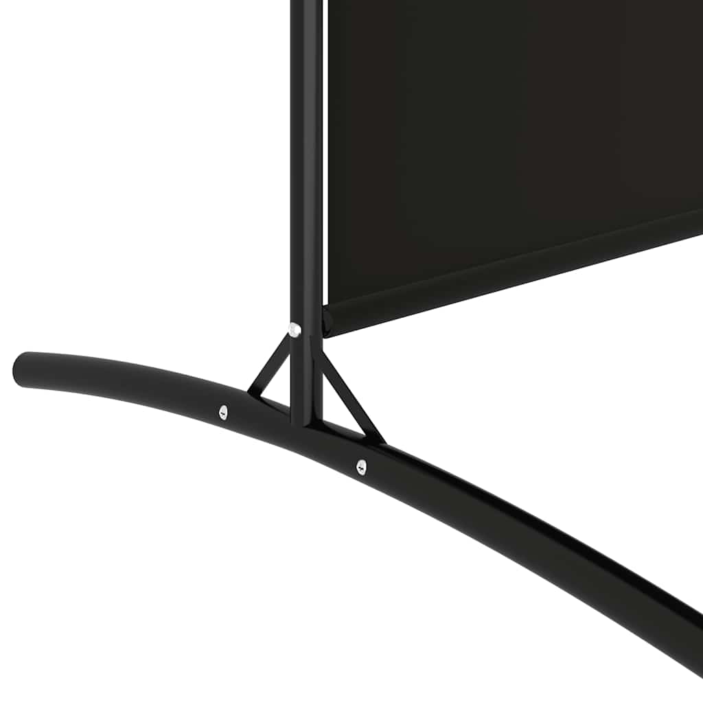6-Panel Room Divider Black 520cm Fabric | HomeAndLiving
