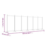 6-Panel Room Divider Black 520cm Fabric | HomeAndLiving