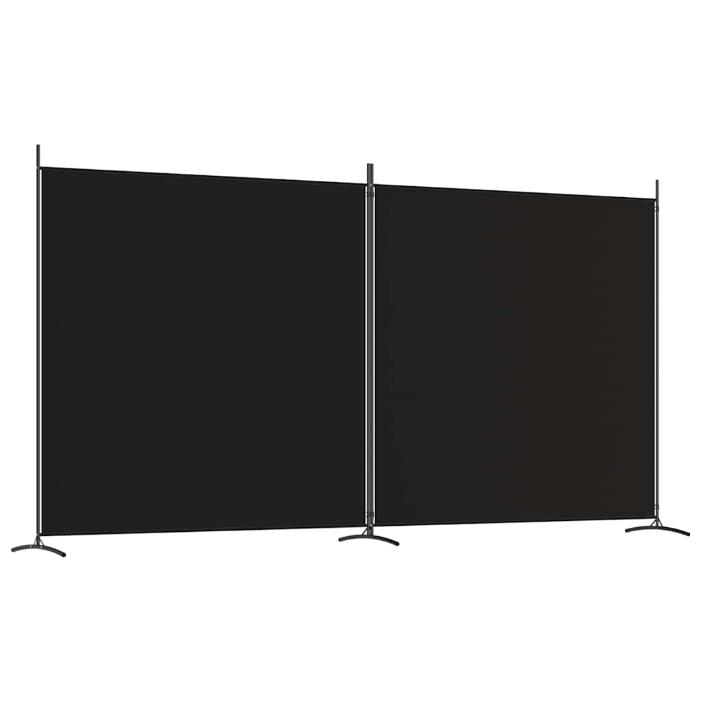 2-Panel Fabric Room Divider 348x180cm Black | HomeAndLiving