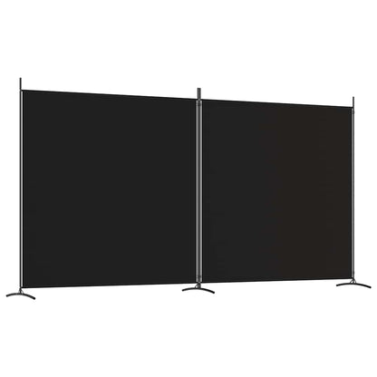 2-Panel Fabric Room Divider 348x180cm Black | HomeAndLiving