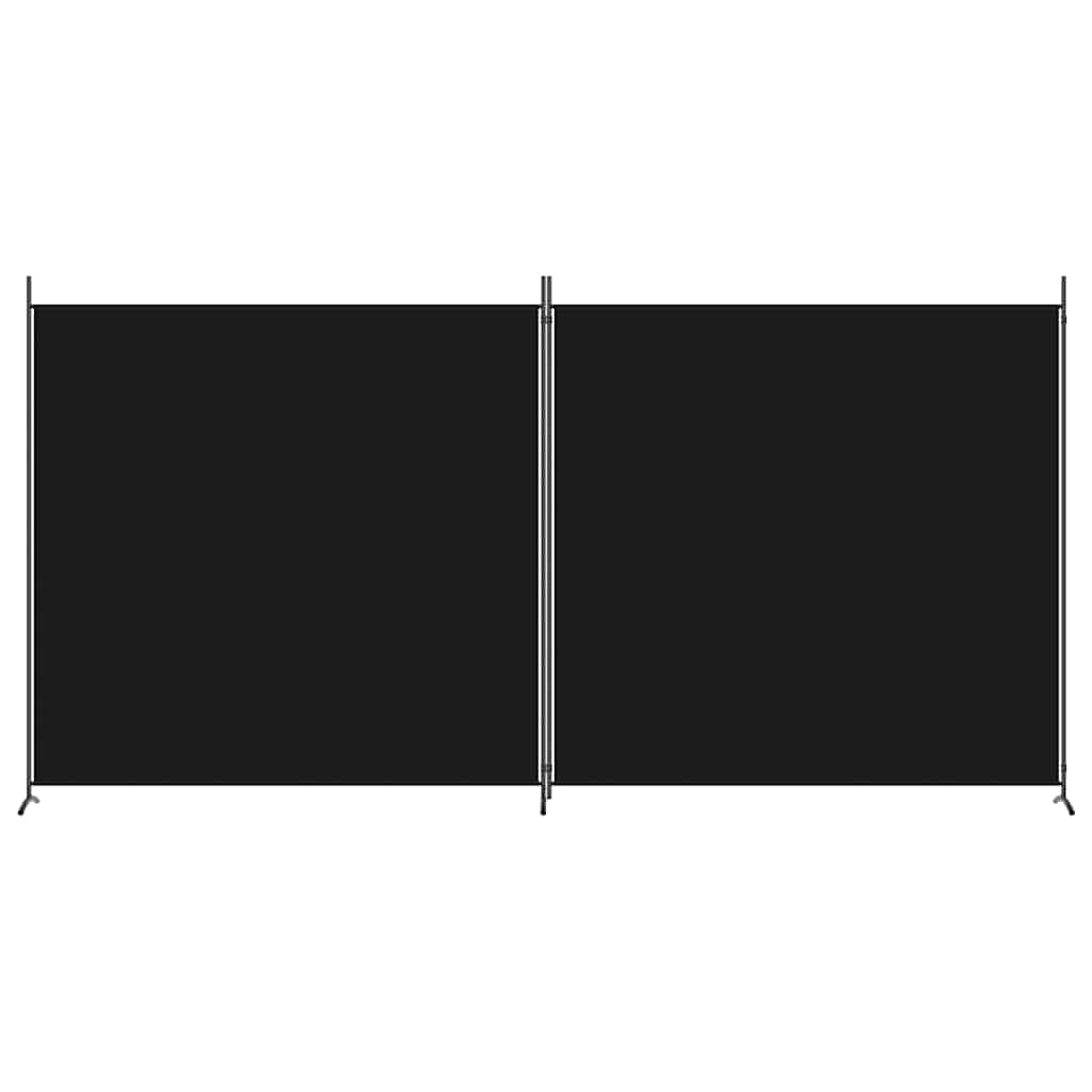 2-Panel Fabric Room Divider 348x180cm Black | HomeAndLiving