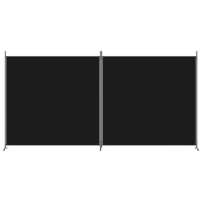2-Panel Fabric Room Divider 348x180cm Black | HomeAndLiving