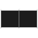 2-Panel Fabric Room Divider 348x180cm Black | HomeAndLiving