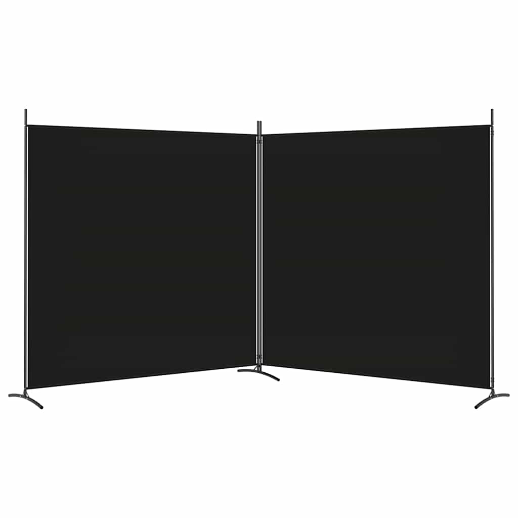 2-Panel Fabric Room Divider 348x180cm Black | HomeAndLiving