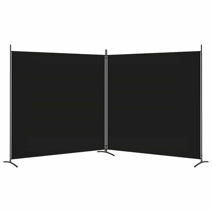 2-Panel Fabric Room Divider 348x180cm Black | HomeAndLiving