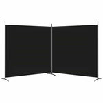2-Panel Fabric Room Divider 348x180cm Black | HomeAndLiving