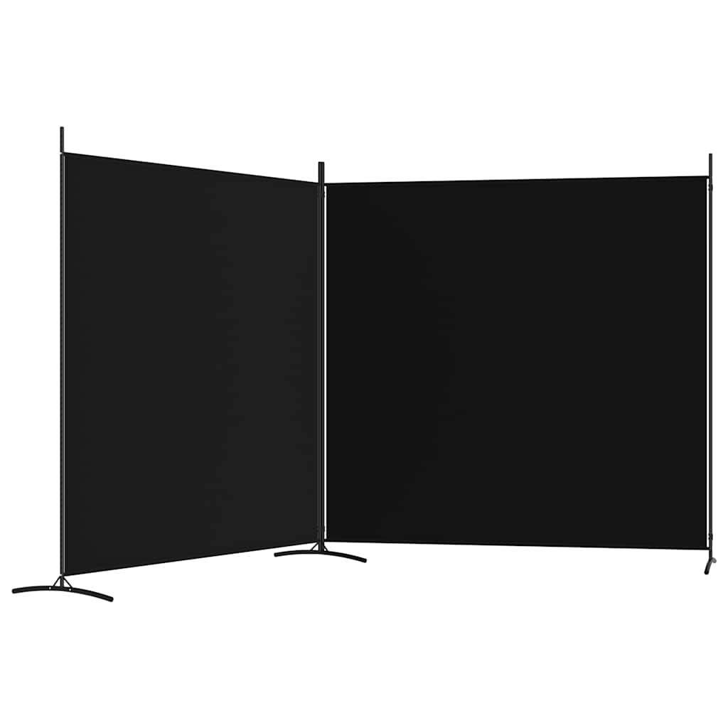 2-Panel Fabric Room Divider 348x180cm Black | HomeAndLiving