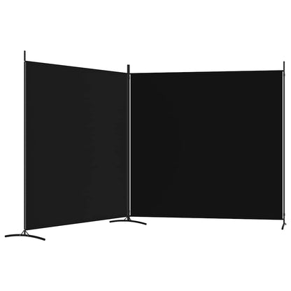2-Panel Fabric Room Divider 348x180cm Black | HomeAndLiving