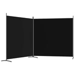 2-Panel Fabric Room Divider 348x180cm Black | HomeAndLiving