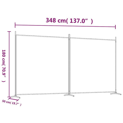2-Panel Fabric Room Divider 348x180cm Black | HomeAndLiving