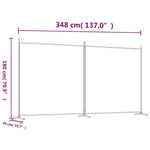 2-Panel Fabric Room Divider 348x180cm Black | HomeAndLiving