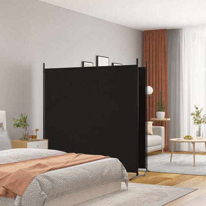 2-Panel Fabric Room Divider 348x180cm Black | HomeAndLiving