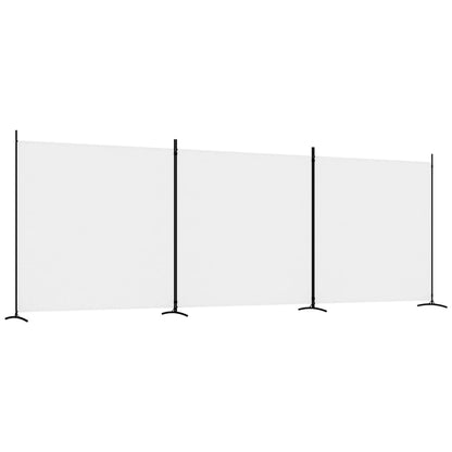 3 Panel Room Divider 525x180cm White Fabric | HomeAndLiving