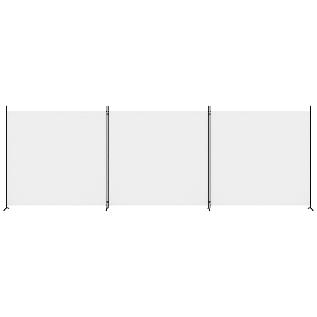 3 Panel Room Divider 525x180cm White Fabric | HomeAndLiving